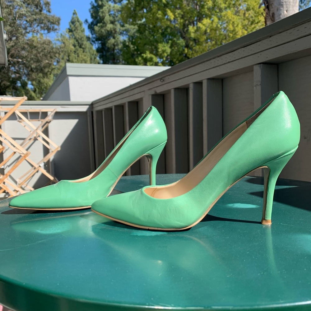 Sea foam green heels